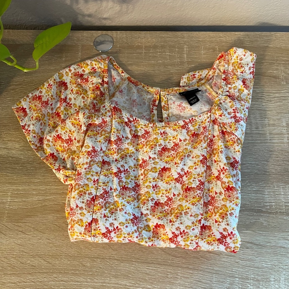 Floral Peplum Top - art class - Size L 10/12